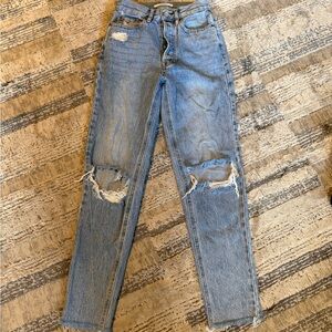 Distressed Blue Jeans